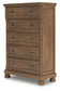 Vandenmore Queen Storage Sleigh Bed with Mirrored Dresser, Chest and Nightstand