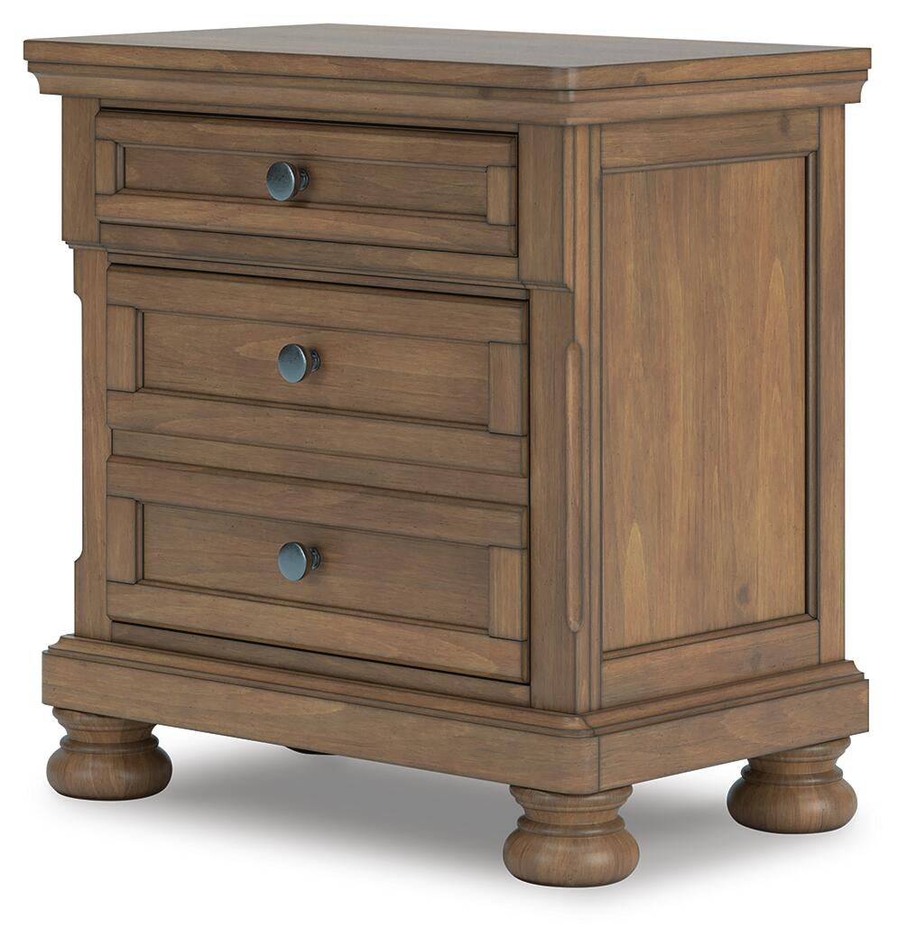 Vandenmore King Panel Bed with Mirrored Dresser, Chest and Nightstand
