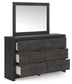 Delmorta Twin Panel Bed, Dresser and Mirror
