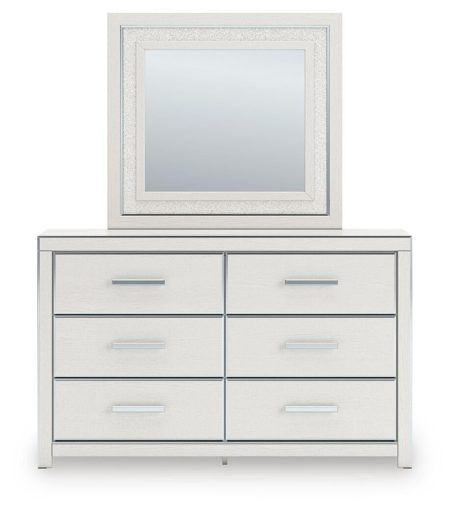 Birmonton King Upholstered Panel Bed, Dresser and Mirror