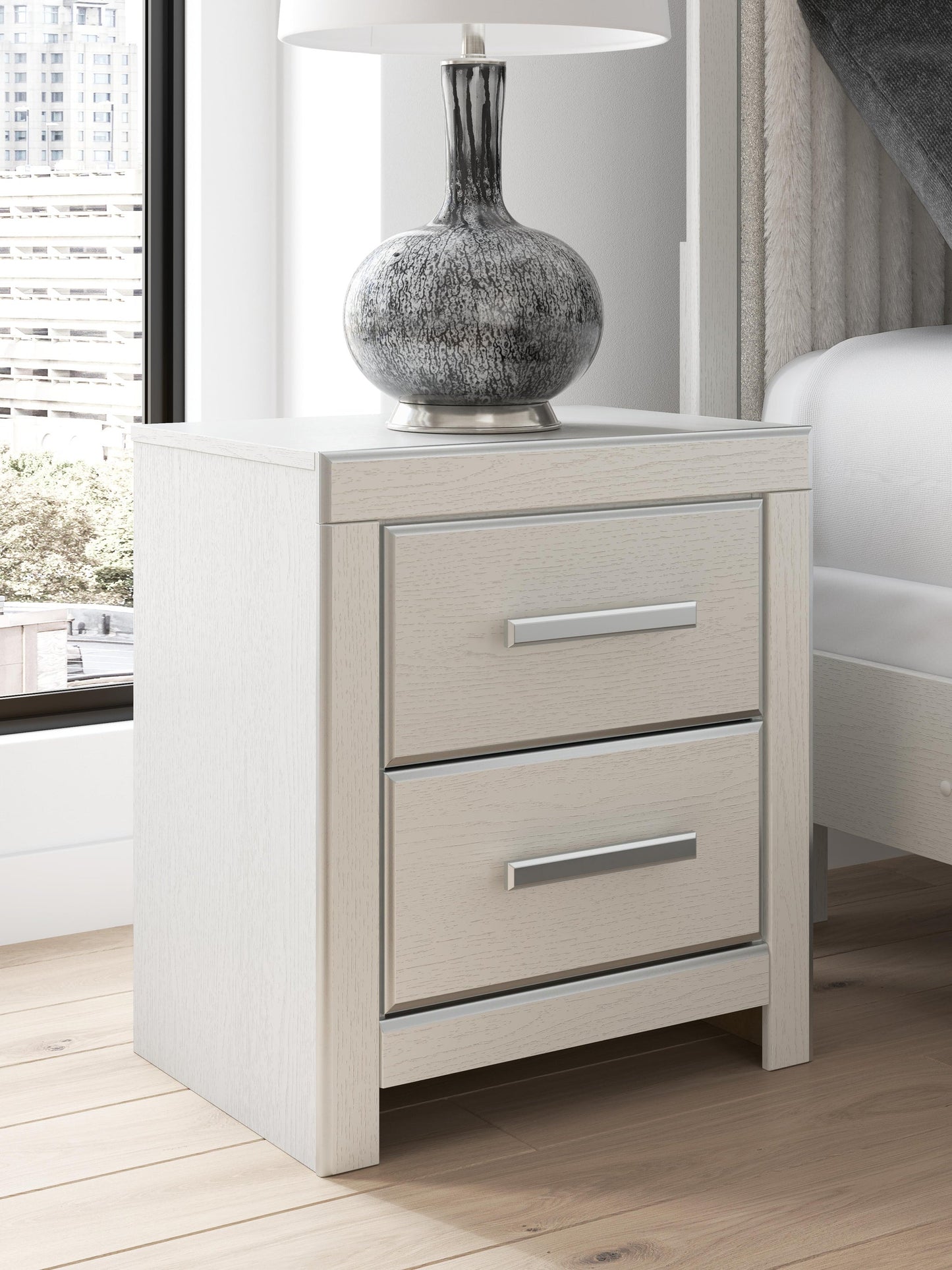 Birmonton King Upholstered Panel Bed, Dresser, Mirror and Nightstand