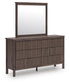 Cadmori Twin Panel Platform Bed, Dresser and Mirror