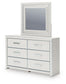 Birmonton California King Upholstered Bed, Dresser and Mirror