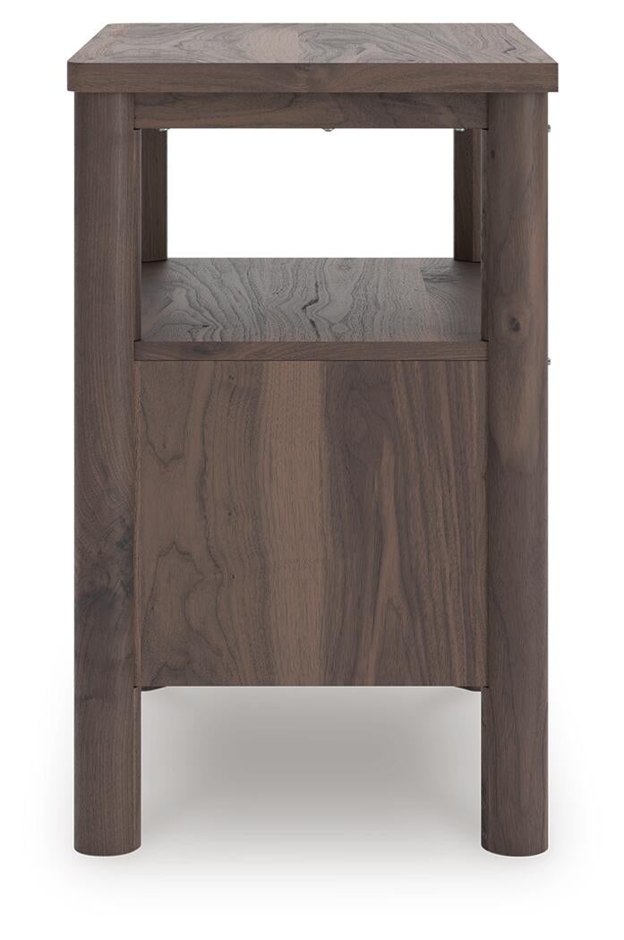 Cadmori Twin Upholstered Panel Bed, Dresser, Mirror, Chest and Nightstand