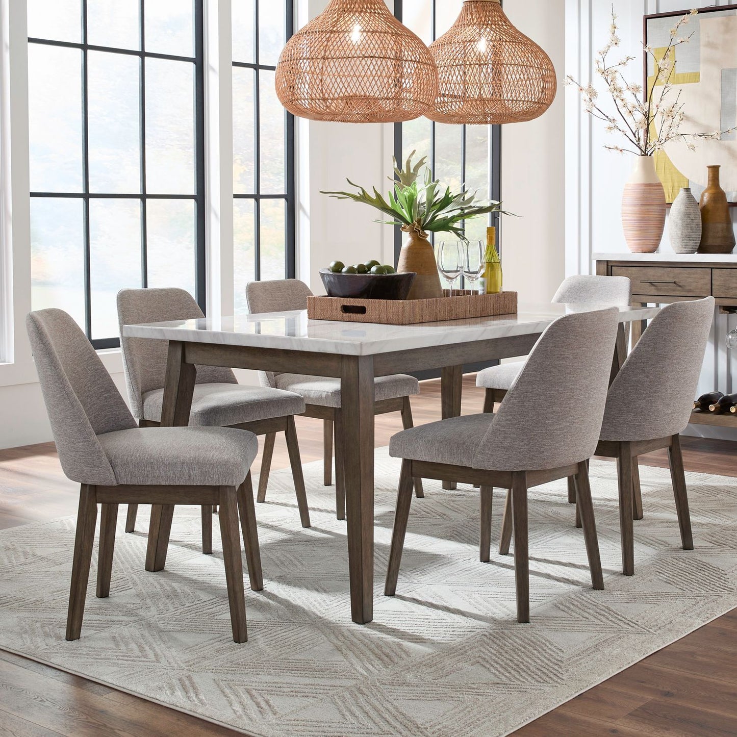 7 Piece Rectangular Table Set