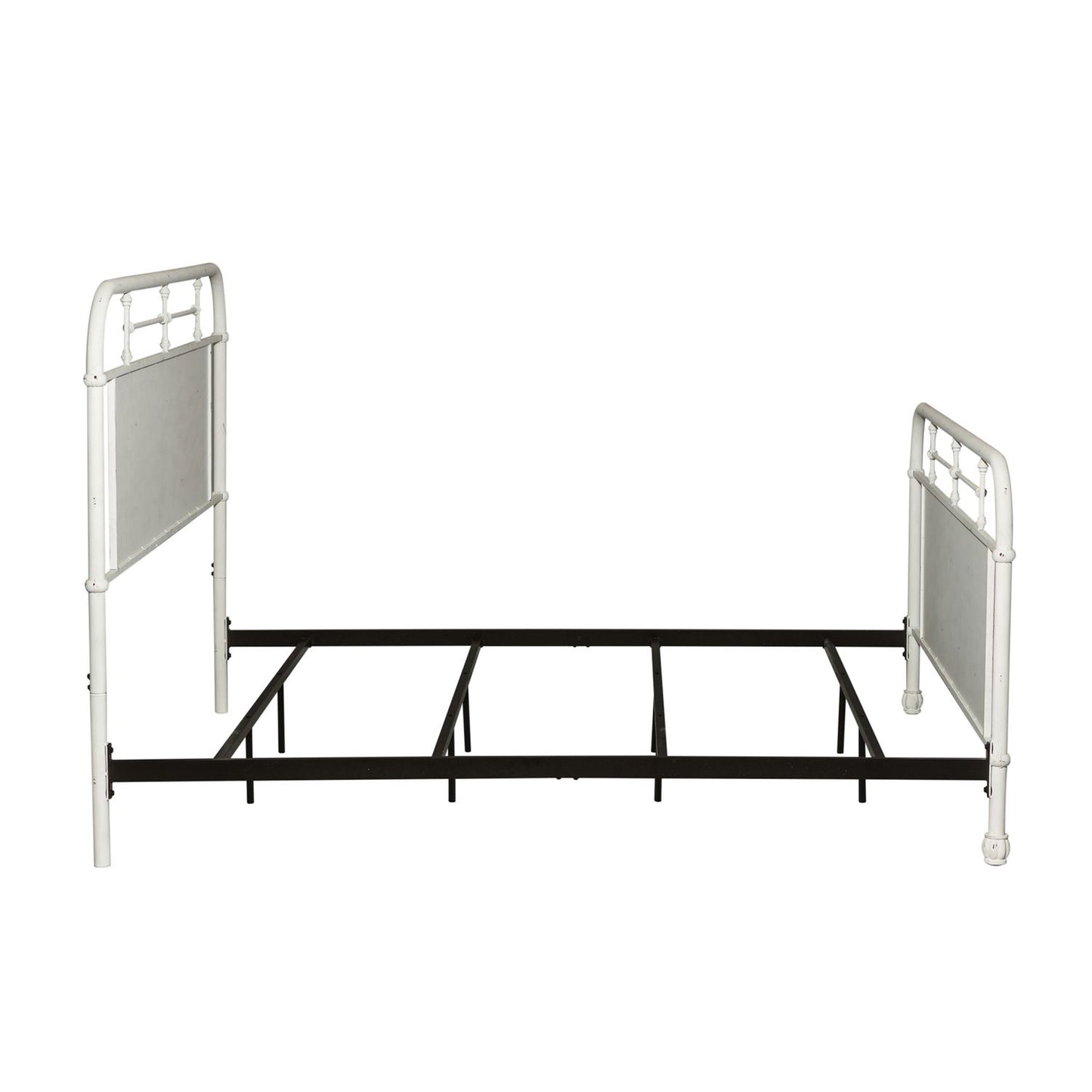 King Metal Bed - Antique White