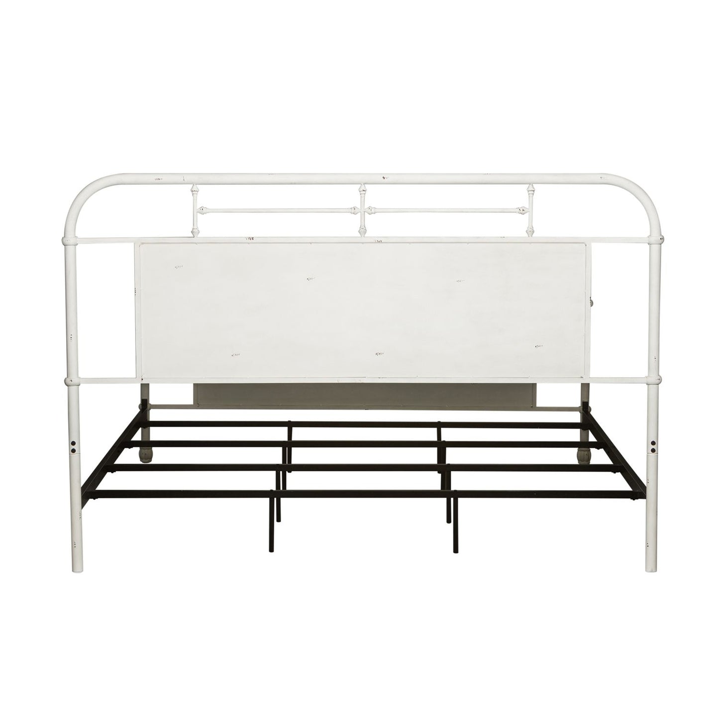 King Metal Bed - Antique White