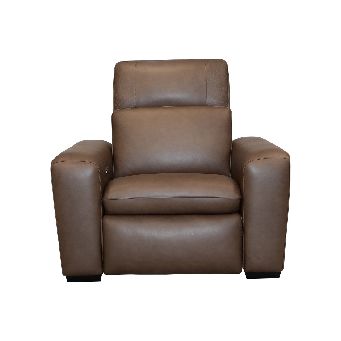 Sense Espresso Leather Power Recliner with Power Headrest, Lumbar & Pulse