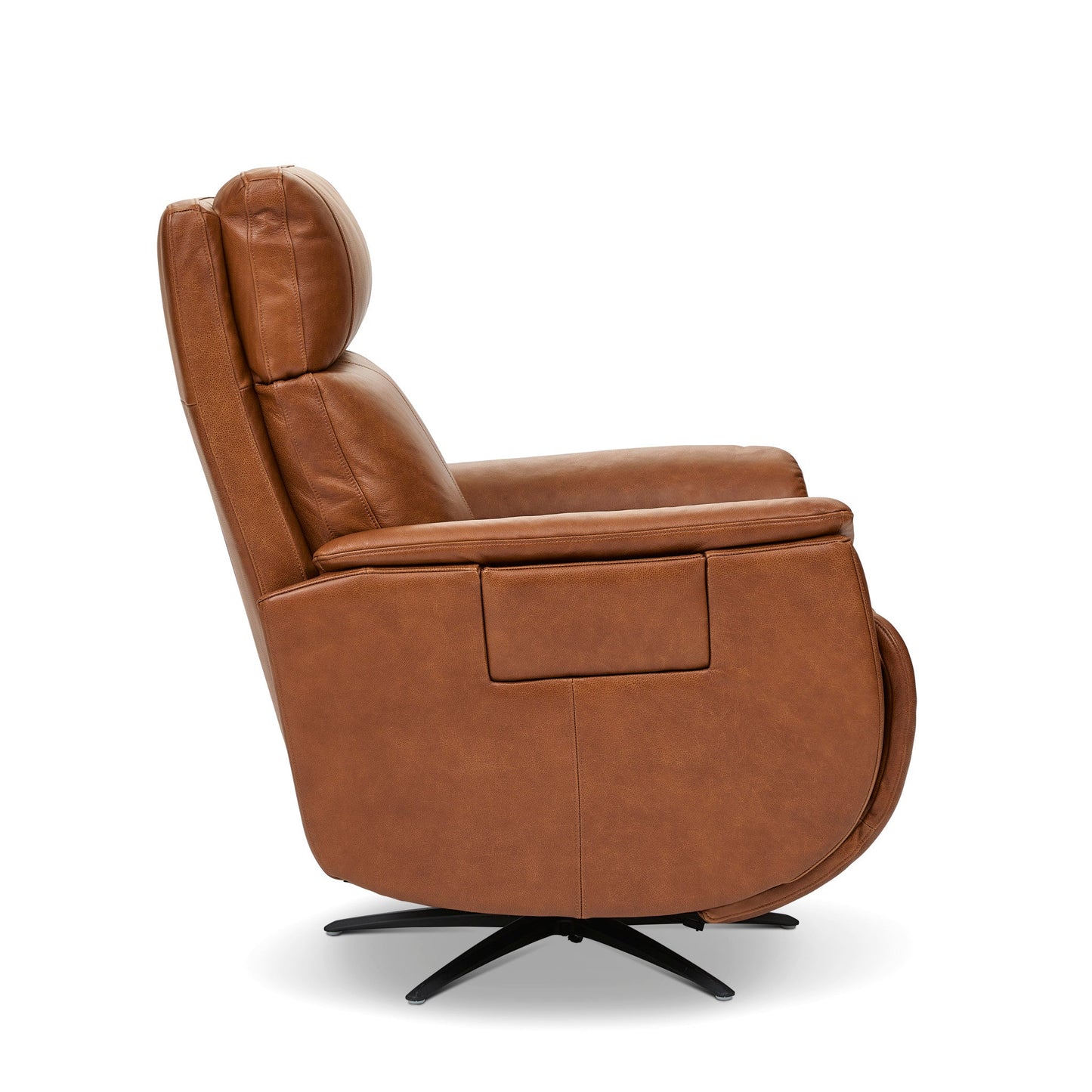 Cove Autumn Leather Power Swivel Recliner with Power Headrest, Lumbar, Heat, & Massage