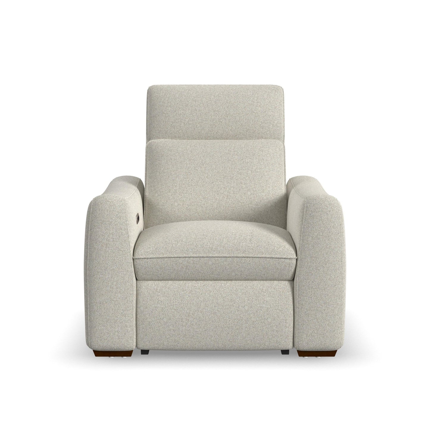 Ava Silver Sand Fabric Power Recliner with Power Headrest & Lumbar
