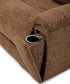 Refined Fabric Power Swivel Gliding Recliner with Power Headrest & Lumbar