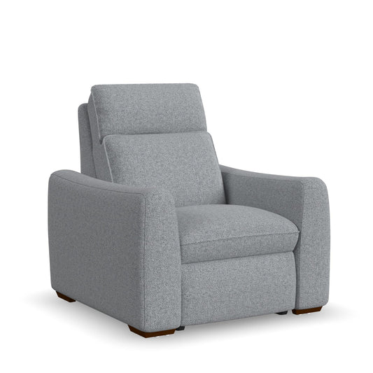 Ava Stonewash Fabric Power Recliner with Power Headrest & Lumbar