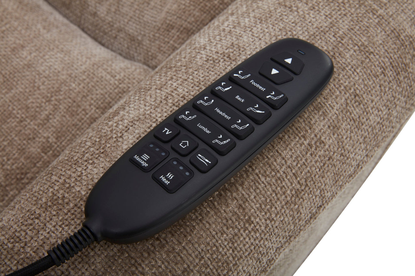 Luma Petite Sable Fabric Petite Power Lift Recliner with Power Headrest, Lumbar, Heat & Massage