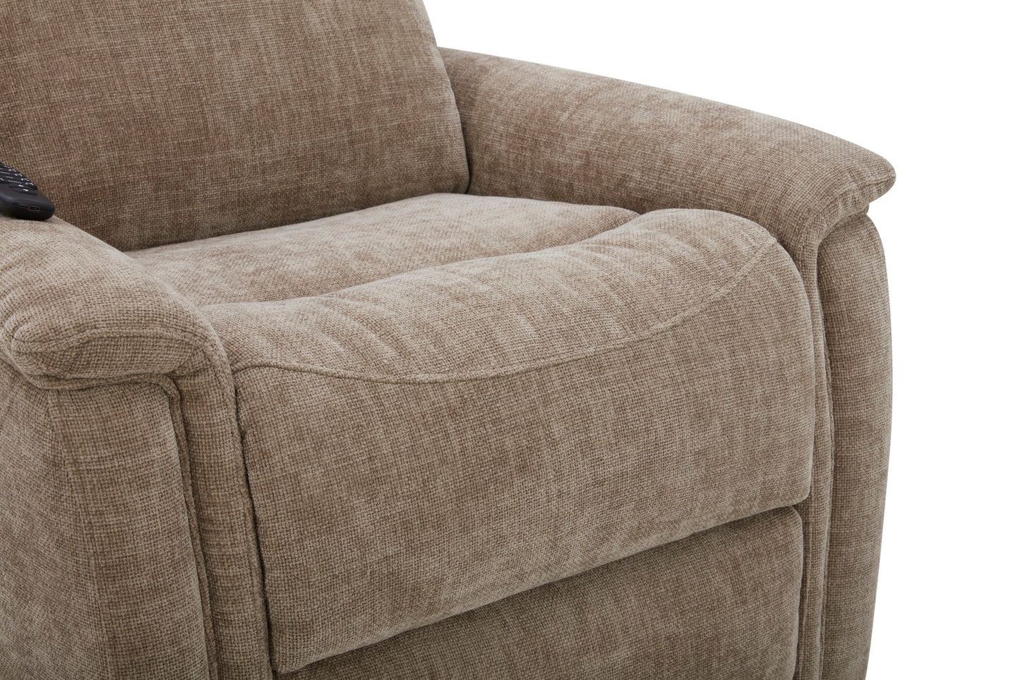 Luma Petite Sable Fabric Petite Power Lift Recliner with Power Headrest, Lumbar, Heat & Massage