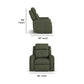 Felix Forest Green Leather Power Recliner with Power Headrest, Lumbar, Heat & Massage