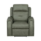 Felix Forest Green Leather Power Recliner with Power Headrest, Lumbar, Heat & Massage