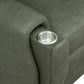 Felix Forest Green Leather Power Recliner with Power Headrest, Lumbar, Heat & Massage