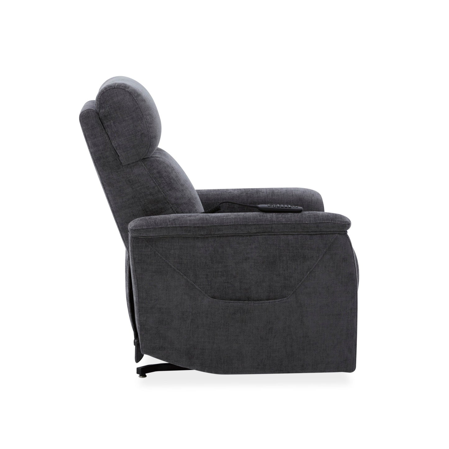 Luma Shadow Fabric Power Lift Recliner with Power Headrest, Lumbar, Heat & Massage