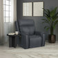 Warren True Navy Leather Power Recliner with Power Headrest & Lumbar
