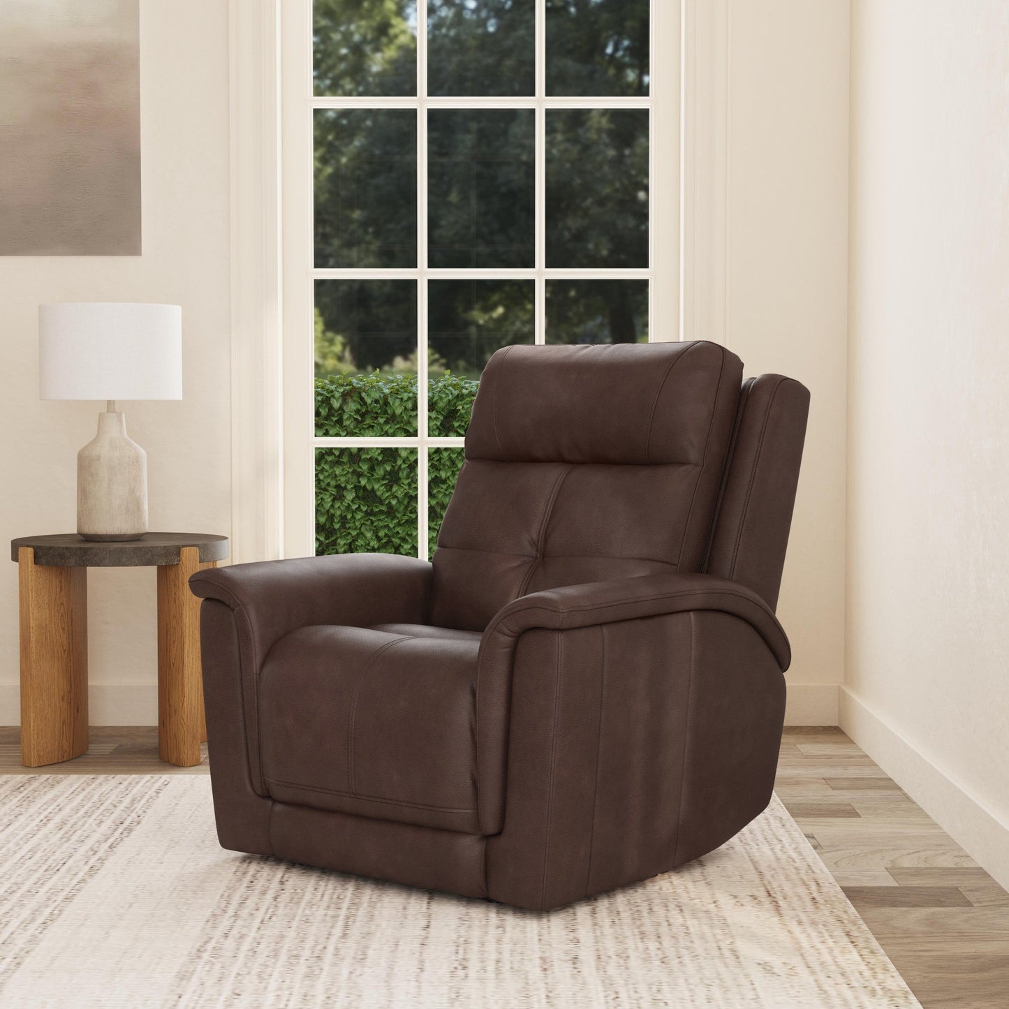 Ranger Rustic Brown Leather Power Recliner with Power Headrest, Lumbar, Heat & Massage