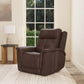 Ranger Rustic Brown Leather Power Recliner with Power Headrest, Lumbar, Heat & Massage