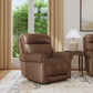 Alexander Tawny Leather Power Recliner with Power Headrest & Lumbar