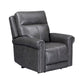 Alexander Weathered Stone Leather Power Recliner with Power Headrest & Lumbar