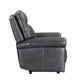 Alexander Weathered Stone Leather Power Recliner with Power Headrest & Lumbar