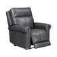 Alexander Weathered Stone Leather Power Recliner with Power Headrest & Lumbar