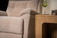 Sophisticated Oat Fabric Perfect Match Power Swivel Gliding Recliner with Power Headrest & Lumbar