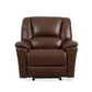 Plush Tavern Brown Leather Perfect Match Power Gliding Recliner with Power Headrest & Lumbar
