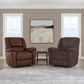 Plush Tavern Brown Leather Perfect Match Power Gliding Recliner with Power Headrest & Lumbar