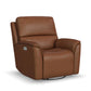 Henry Caramel Leather Power Swivel Gliding Recliner with Power Headrest, Lumbar, Heat & Massage