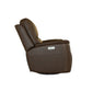 Henry Burnt Umber Leather Power Swivel Gliding Recliner with Power Headrest, Lumbar, Heat & Massage