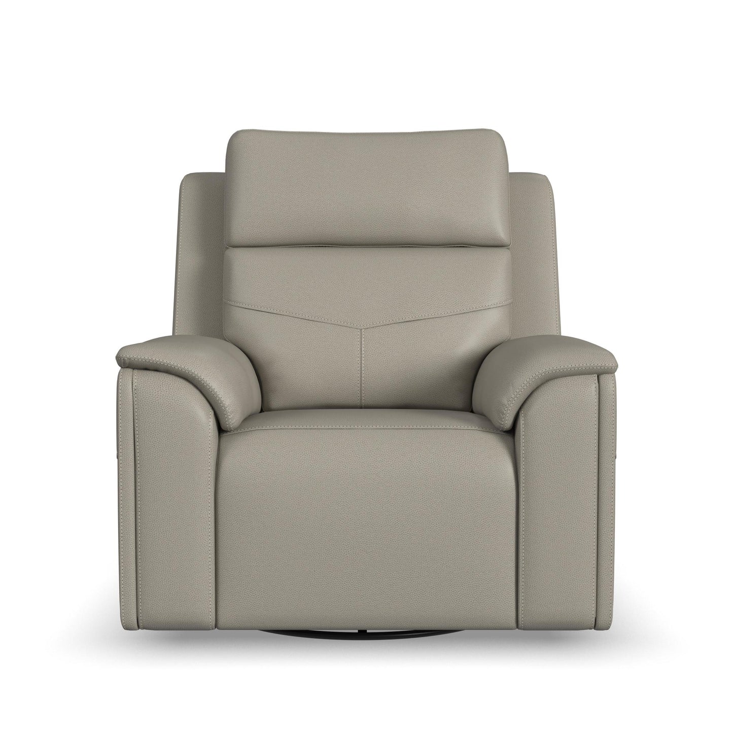 Vernon Dove Grey Fabric Power Swivel Gliding Recliner with Power Headrest, Lumbar, Heat & Massage