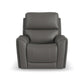 Carter Smoke Fabric Power Recliner with Power Headrest & Lumbar