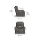 Carter Smoke Fabric Power Recliner with Power Headrest & Lumbar