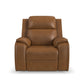 Ziggy Camel Leather Power Recliner with Power Headrest, Lumbar, Heat & Massage