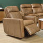 Dutch Cortado Leather Power Swivel Gliding Recliner with Power Headrest, Lumbar, Heat & Massage
