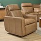 Dutch Cortado Leather Power Swivel Gliding Recliner with Power Headrest, Lumbar, Heat & Massage