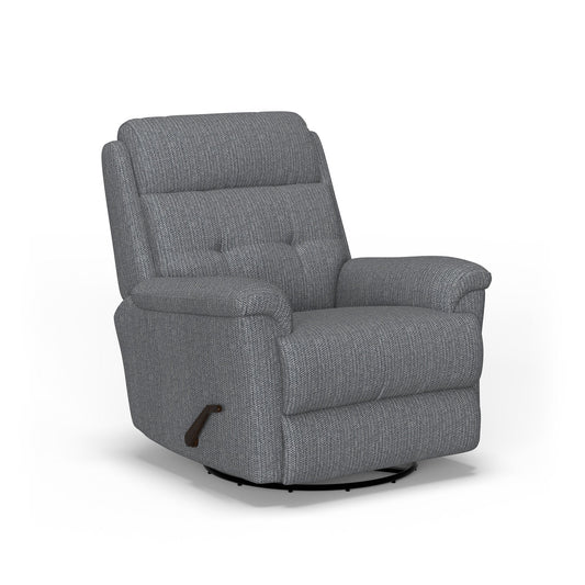 Sophisticated Fabric Swivel Gliding Recliner