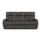 Strait Leather Power Reclining Sofa with Power Headrests