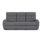 Strait Leather Power Reclining Sofa with Power Headrests