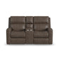 Score Leather Power Reclining Loveseat with Console & Power Headrests & Lumbar