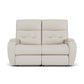 Strait Leather Power Reclining Loveseat with Power Headrests