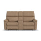 Porter Leather Power Reclining Loveseat with Console, Power Headrest, & Lumbar