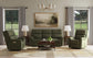 Porter Fabric Power Reclining Loveseat with Console, Power Headrest, & Lumbar