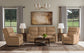 Porter Leather Power Reclining Sofa with Console, Power Headrest, & Lumbar