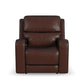 Oasis Truffle Leather Power Recliner with Power Headrest, Lumbar, Heat & Massage