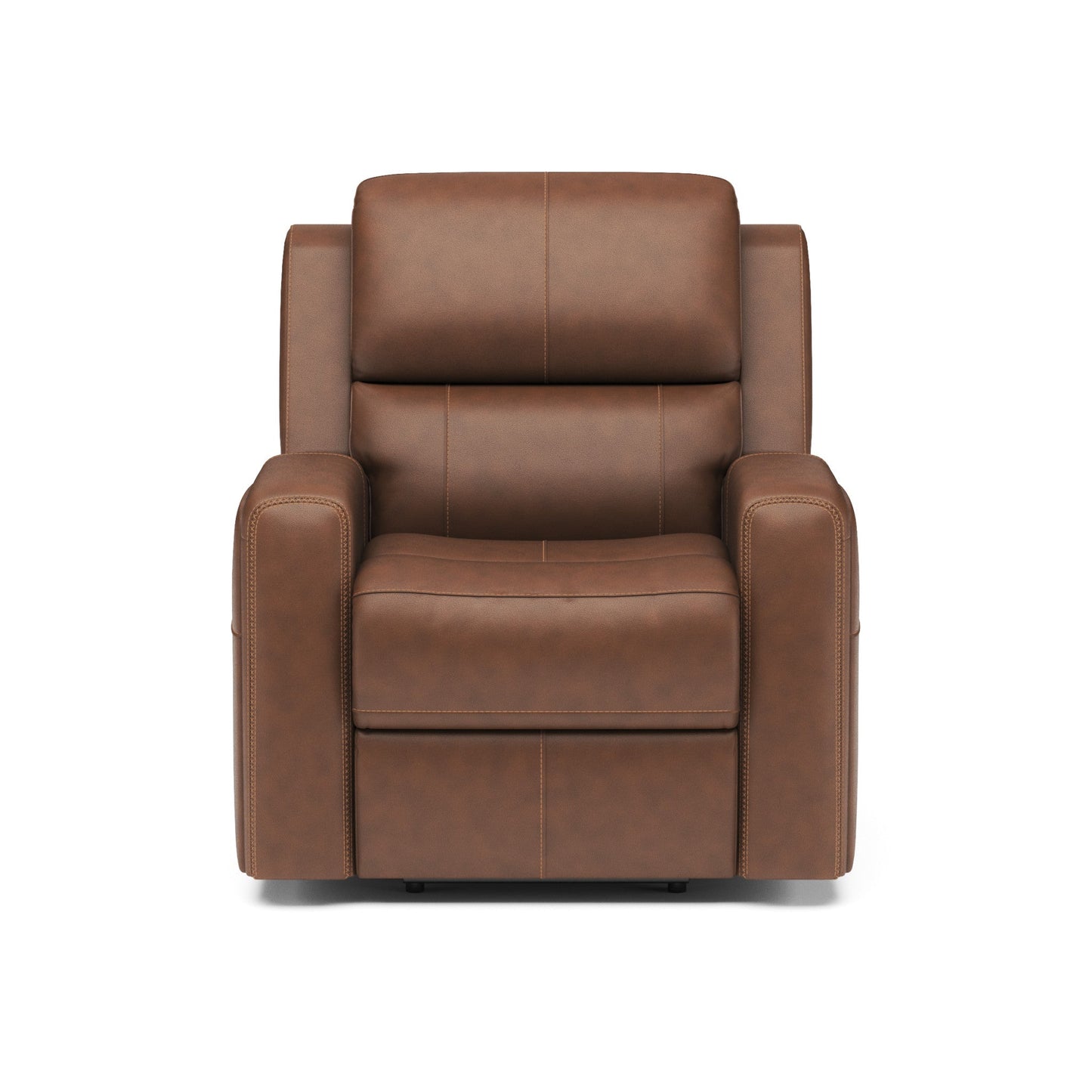 Linden Caramel Leather Power Recliner with Power Headrest & Lumbar